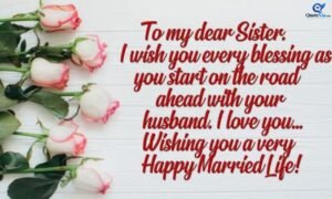 Long heart touching emotional wedding wishes for sister